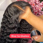 Perruque Lace Front Wig synthétique transparente, Deep Wave, douce, 13x4x1, pre-plucked, nœuds décolorés, sans colle, pour femmes noires, Cosplay, fête quotidienne