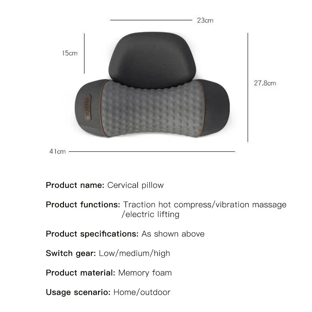 Oreiller masseur de cou électrique civière cervicale chauffage Vibration Massage dos Traction orthopédique oreillers de couchage soutien