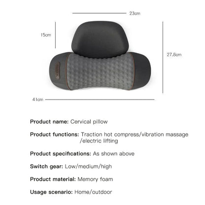 Oreiller masseur de cou électrique civière cervicale chauffage Vibration Massage dos Traction orthopédique oreillers de couchage soutien