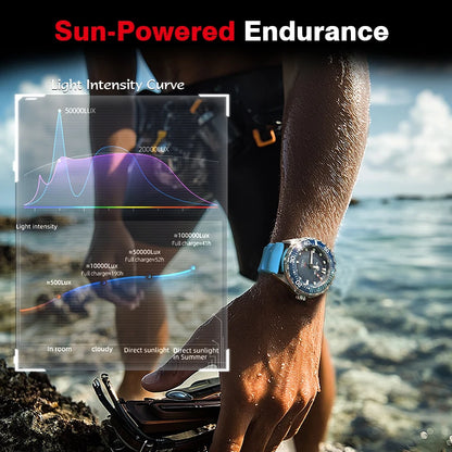 Montre Plongée NORTH EDGE TRITON — Solaire, Quartz, Acier 316L, Étanche 300M