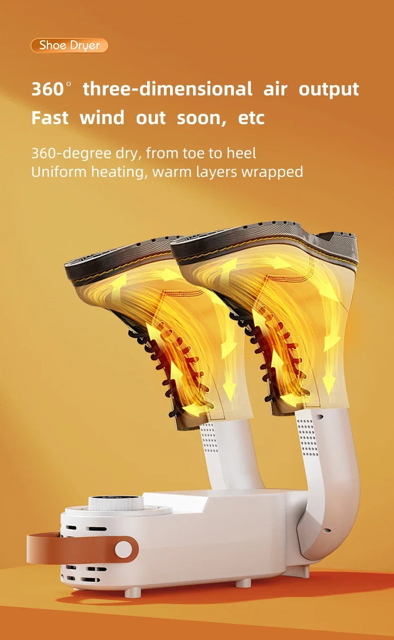 Sèche-Chaussures Intelligent 150W — Minuterie, Séchage Rapide, Désodorisant & Stérilisant