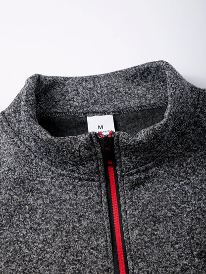Pull Col Roulé Homme — Demi-Fermeture Éclair | Polyester Tricoté | Couleur Unie | Printemps Automne | 6 Coloris | M à 4XL