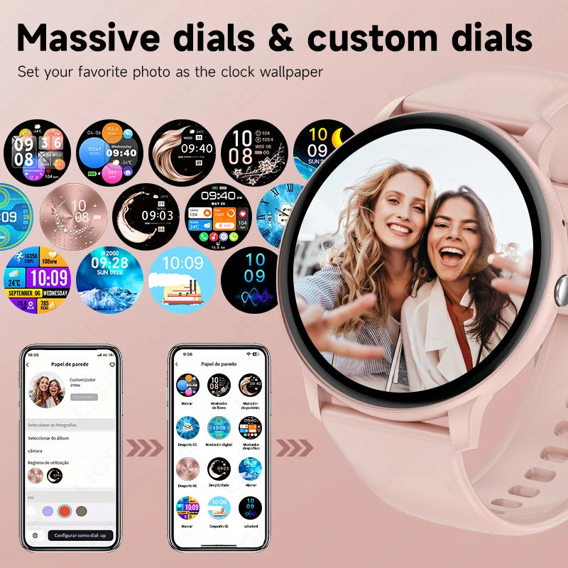 Smartwatch LIGE 2025 — Bluetooth 5.3, Écran 1,39", Santé 24h, IP68