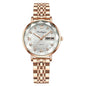 Montre Femme Quartz POEDAGAR 3012 — Acier Inoxydable, Aiguilles Lumineuses, Date & Jour, 3 ATM