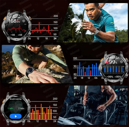 Montre Connectée Sport Militaire AK87 — AMOLED 1,7", GPS, NFC, Étanche IP68, Batterie 1000 mAh, 100 Jours | TechNova X