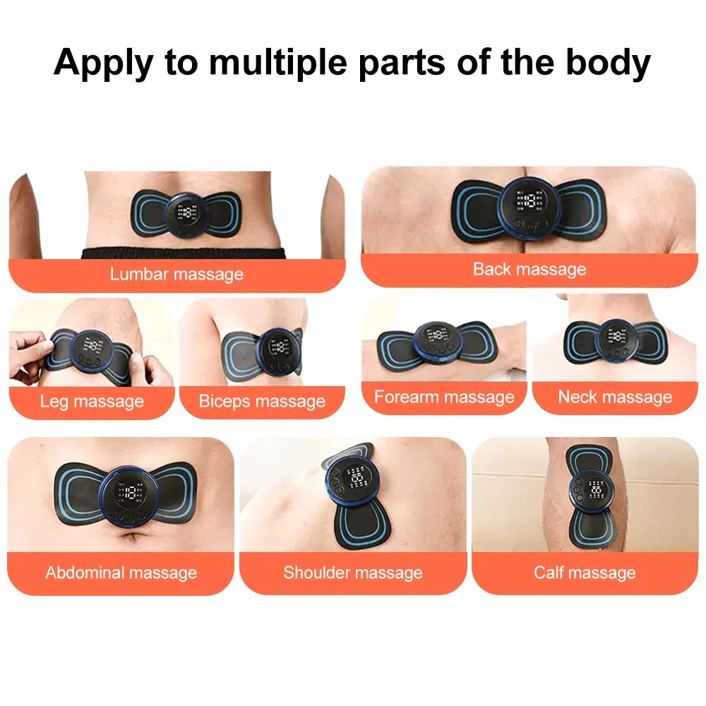 Masseur de cou EMS, Mini Patch de soulagement de la douleur musculaire du dos Cervical, tapis stimulateur, outil de soins de santé Portable pour les jambes et le corps