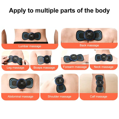 Masseur de cou EMS, Mini Patch de soulagement de la douleur musculaire du dos Cervical, tapis stimulateur, outil de soins de santé Portable pour les jambes et le corps