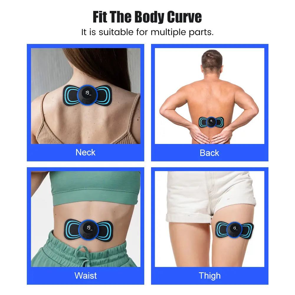 Masseur de colonne cervicale EMS, Mini masseur électrique de cou Tens à faible impulsion, stimulateur musculaire du cou, du dos et du corps, coussinets de Relaxation des bras et des jambes