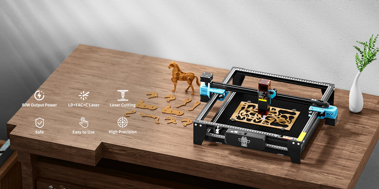 Graveur Laser deux arbres TTS 10 Pro, avec contrôle hors ligne Wifi, Machine de gravure Laser 10W pour la sculpture sur verre, métal et cuir