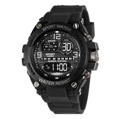 Montre Sport Digitale YIKAZE A69270 — Grand Cadran 56mm, LED, Chronomètre, Alarme, 3 ATM