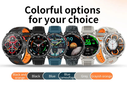Smartwatch GUHUAVMI HT33 — AMOLED Saphir 1,7", Batterie 1100mAh, 100+ Sports, IP68