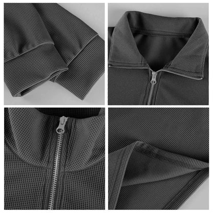 Sweat Col Polo Homme — Manches Longues, Fermeture Éclair, Coupe Ample | Automne-Hiver