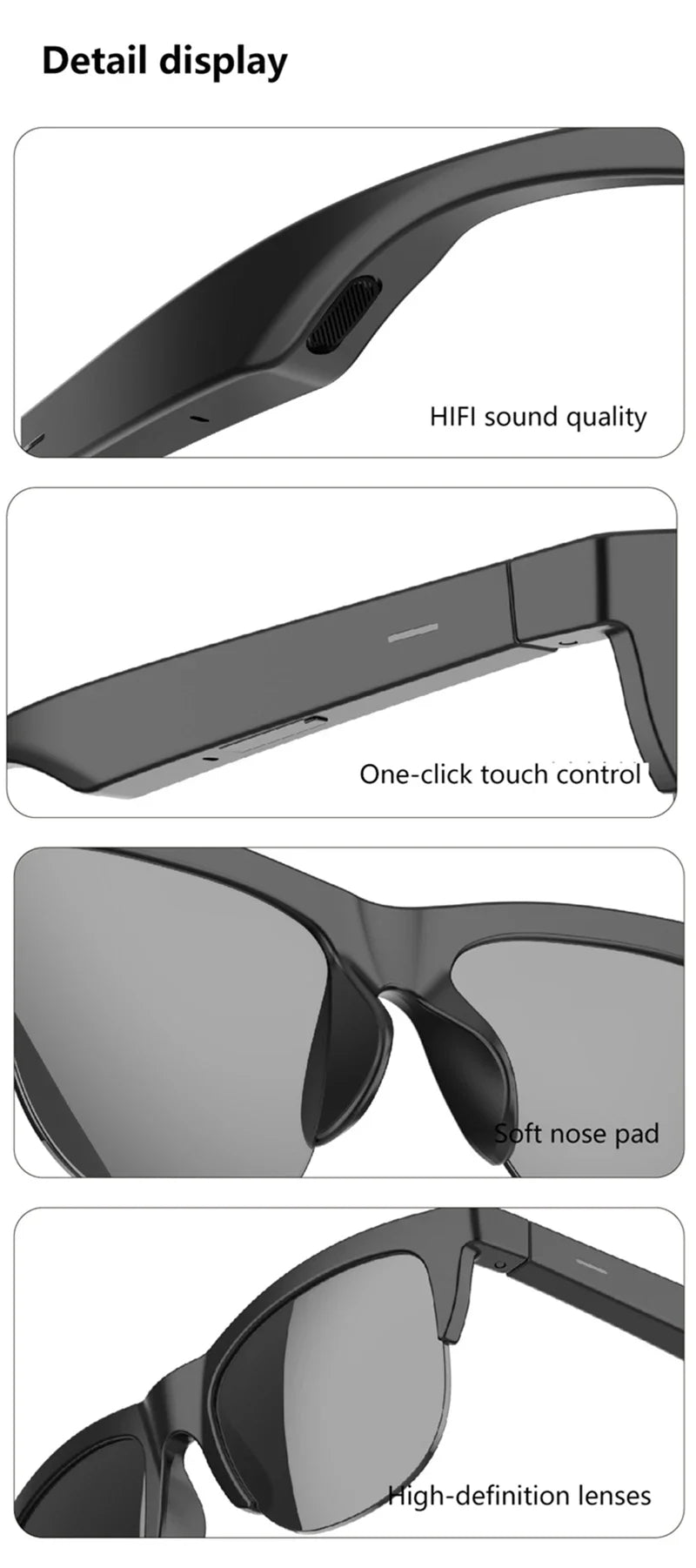 Lenovo Bluetooth Glasses — HIFI Sound, UV Protection & Hands-Free Calling