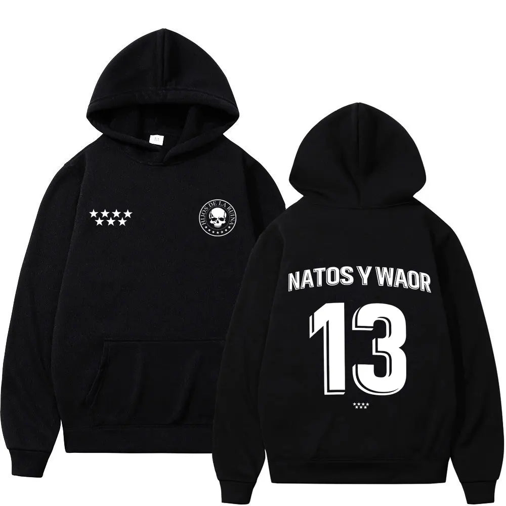 Rappeur NATOS WAOR 13 sweats hommes femmes mode Hip-hop pull automne hiver ample décontracté gothique Punk survêtement Streetwear
