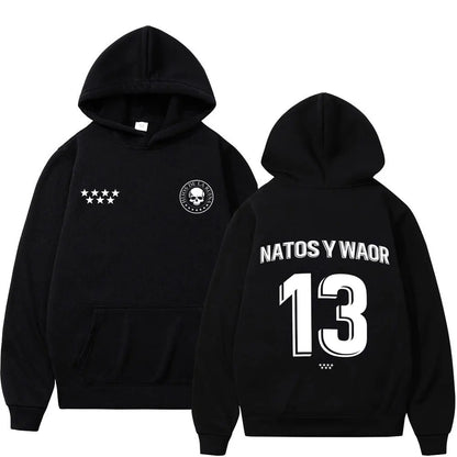 Rappeur NATOS WAOR 13 sweats hommes femmes mode Hip-hop pull automne hiver ample décontracté gothique Punk survêtement Streetwear