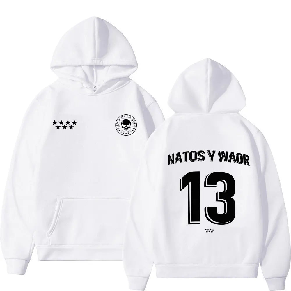 Rappeur NATOS WAOR 13 sweats hommes femmes mode Hip-hop pull automne hiver ample décontracté gothique Punk survêtement Streetwear
