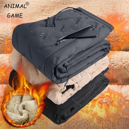 Pantalon Survêtement Thermique Homme — Laine d'Agneau | Imperméable Coupe-Vent | Slim | Automne Hiver