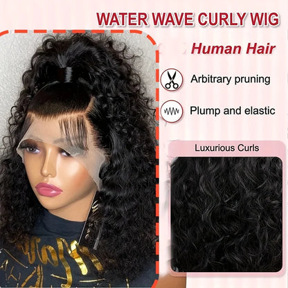 Perruque BOB vague profonde cheveux humains 13x4 HD bouclés dentelle avant perruques cheveux humains pré plumés porter et aller sans colle courte bouclée frontale BOB