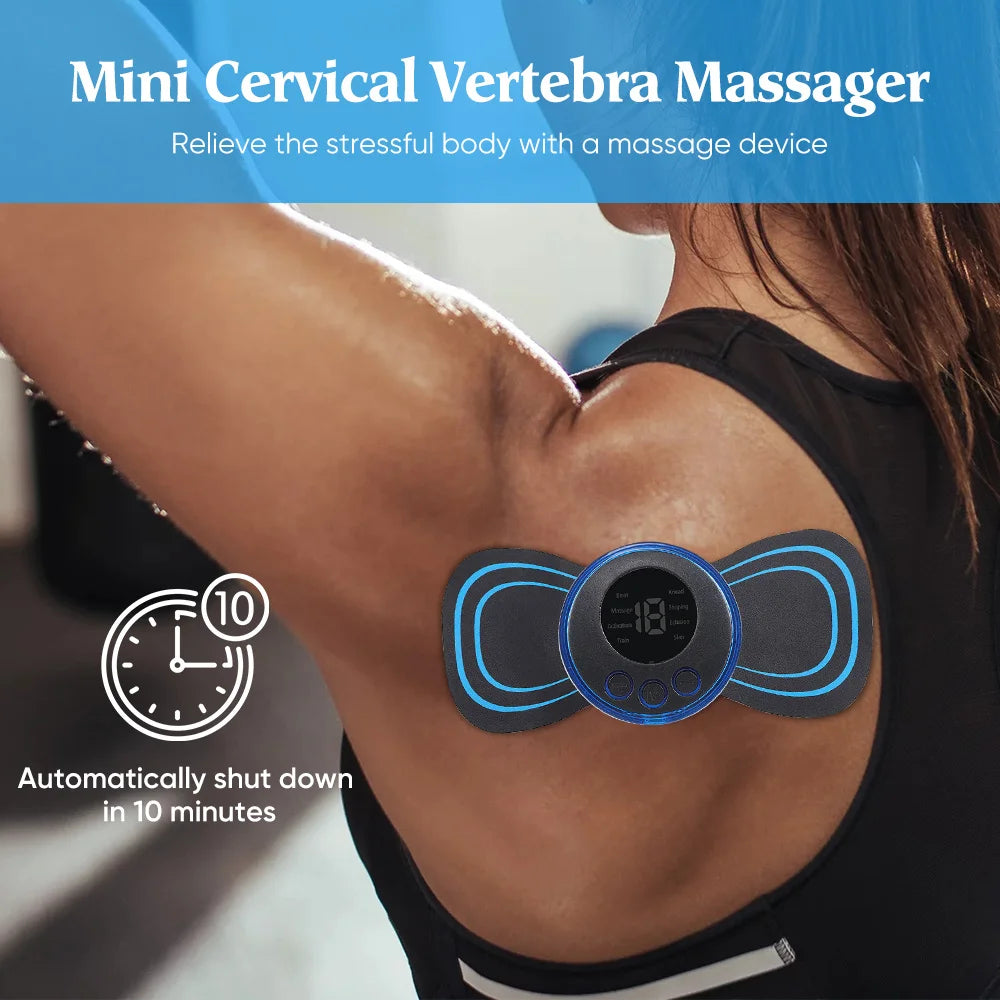 Masseur électrique de cou EMS, stimulateur de Massage musculaire, Instrument basse fréquence, patchs pour le dos, les cervicales et les mollets, Mini appareil pour douleurs articulaires