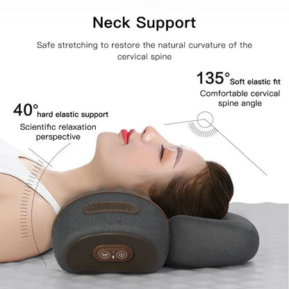 Masseur électrique pour le cou, oreiller cervical chauffant avec interrupteur, soutien du sommeil et du cou, soins de la colonne vertébrale