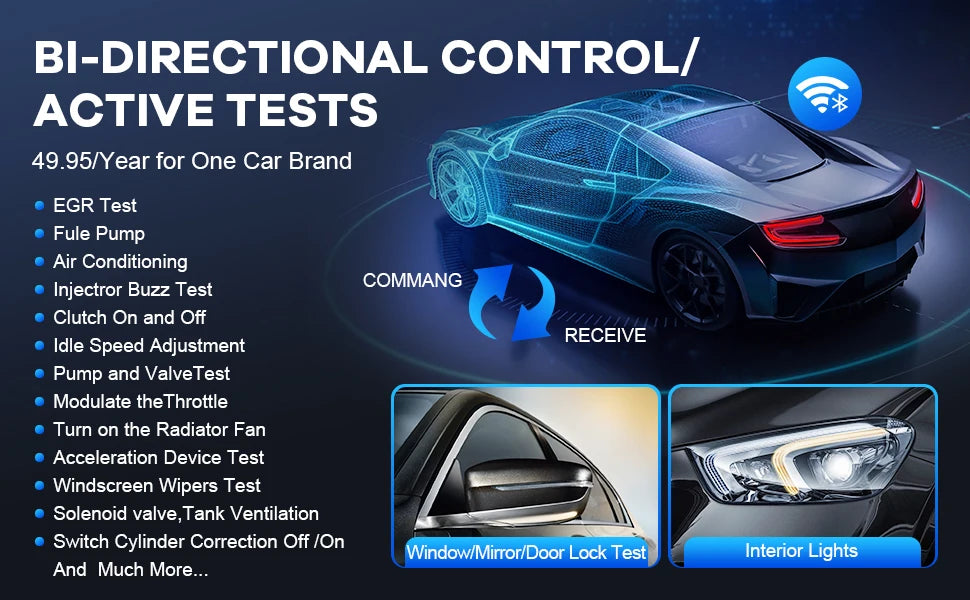 THINKTOadvocate MINI/MINI2-Scanner de Voiture, Outil de Diagnostic Automobile Tout Système, 28 Réinitialisations, Contrôle Bidirectionnel, Codage ECU, Lecteur de Code