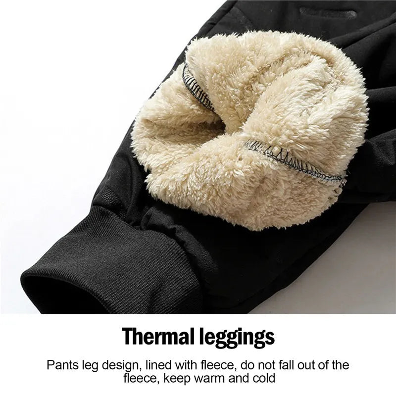 Pantalon Survêtement Thermique Homme — Laine d'Agneau | Imperméable Coupe-Vent | Slim | Automne Hiver