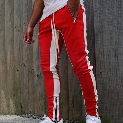 Viser de survêtement skinny pour hommes, pantalons de jogging à fermeture éclair latérale, survêtements Hip Hop Sportedly, pantalons de sport FJpouvez-vous ms, proximité Wstring