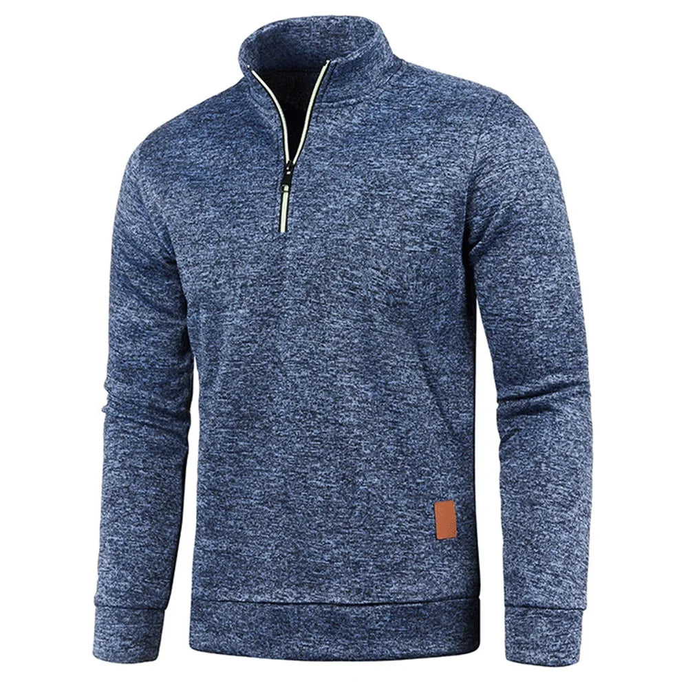 Pull Col Roulé Homme — Demi-Fermeture Éclair | Polyester Tricoté | Couleur Unie | Printemps Automne | 6 Coloris | M à 4XL