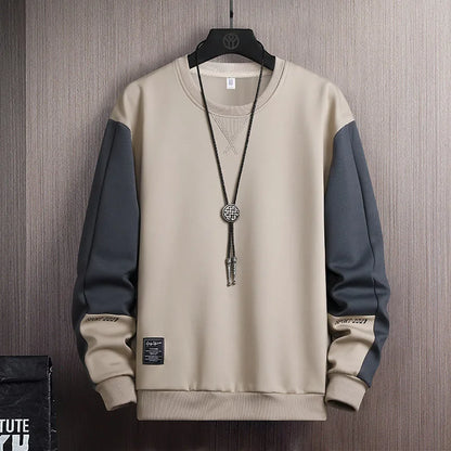 Sweat-shirt Col Rond Homme — Coupe Ample | Motif Patchwork | Sans Capuche | 4 Saisons | 3 Coloris | Asian M à 5XL