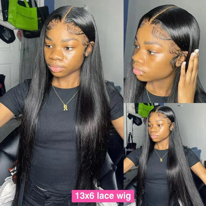 Perruque Cheveux Humains Lace Front HD — 13x4 / 13x6 / 5x5 | Densité 250% | 16-42 Pouces | Sans Colle