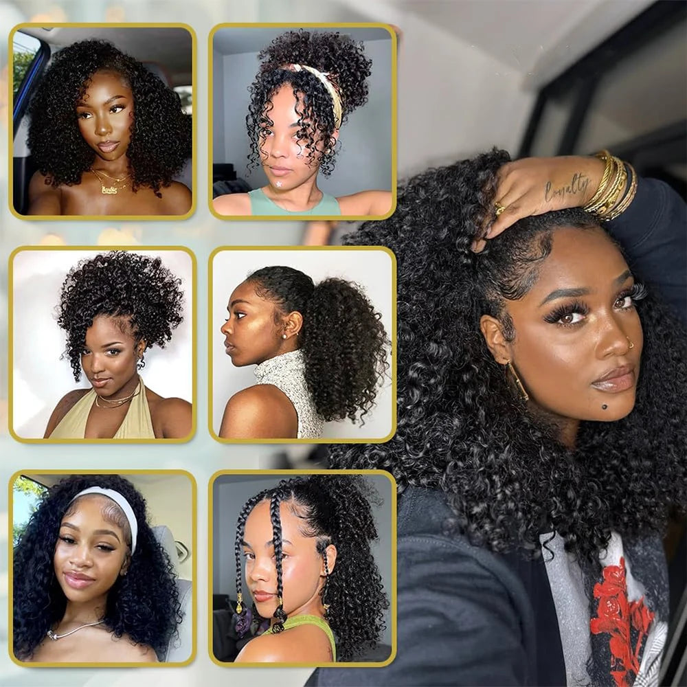 Perruque Mi-Tête Jerry Curl UVEOUS — Cheveux Humains Brésiliens Remy, Sans Colle, 3 Densités, 16-28 Pouces