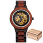 Montre Mécanique en Bois Homme BOBO BIRD — Squelette Lumineux, Étanche 3 ATM, Gravure Personnalisée, 6 Modèles | TechNova X