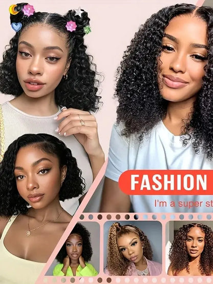 Perruque BOB vague profonde cheveux humains 13x4 HD bouclés dentelle avant perruques cheveux humains pré plumés porter et aller sans colle courte bouclée frontale BOB