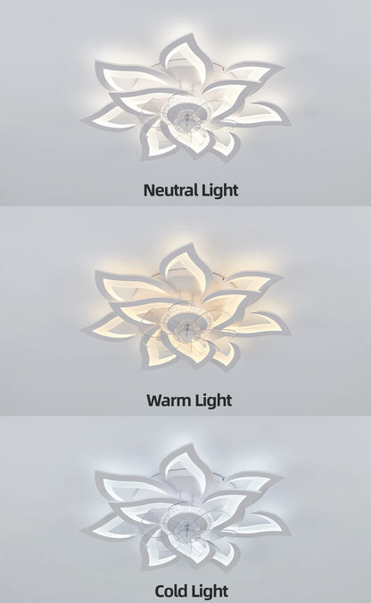 Ventilateur de Plafond Intelligent LED Jelena — 6 Vitesses, App & Télécommande, Mode Été/Hiver