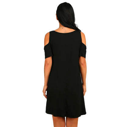 Robe Été Femme Vintage — Épaules Dénudées, Col Rond, Ligne A, 4 Coloris, S-XXL | TechNova X
