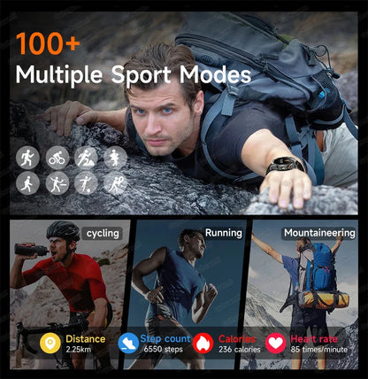 Montre Connectée Sport Militaire AK87 — AMOLED 1,7", GPS, NFC, Étanche IP68, Batterie 1000 mAh, 100 Jours | TechNova X
