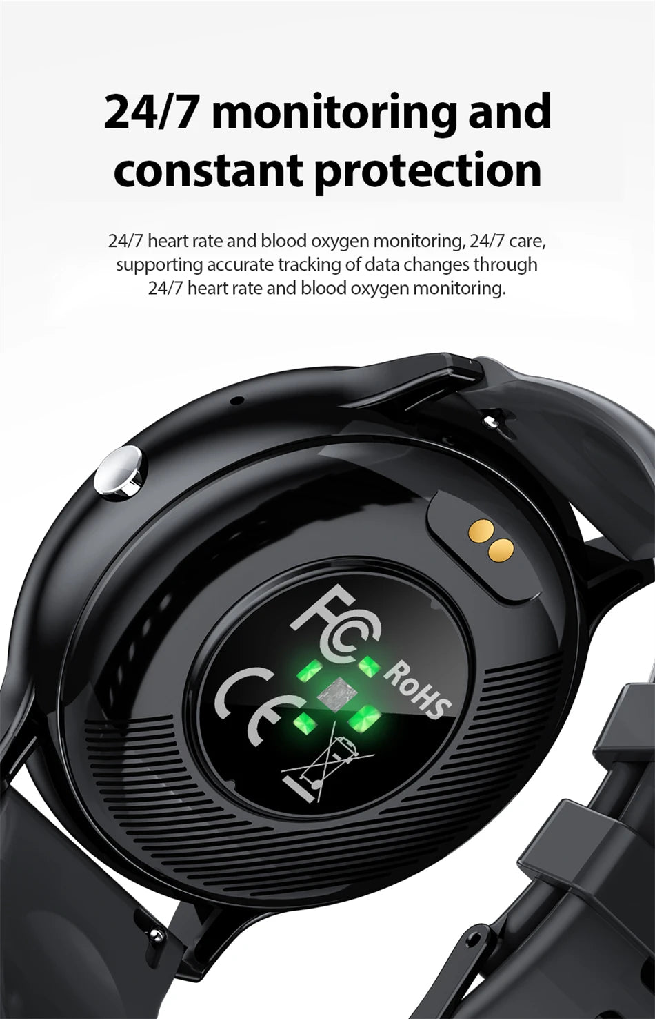 Smartwatch LIGE 2025 — Bluetooth 5.3, Écran 1,39", Santé 24h, IP68