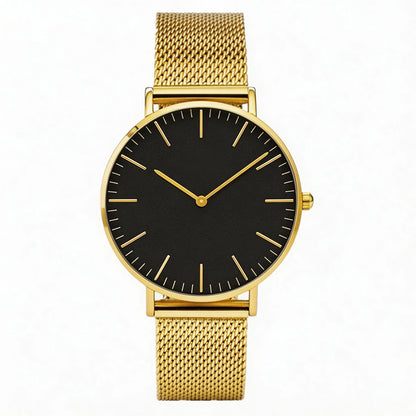 Montre Quartz Fashion TINUORA — Bracelet Acier Inox, Cadran 38mm, Style Luxe Casual, 17 Coloris