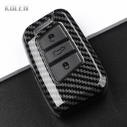 Housse de clé de voiture en Fiber de carbone ABS, pour Volkswagen VW Magotan Passat B8 Golf pour Skoda Superb A7, coque de haute qualité
