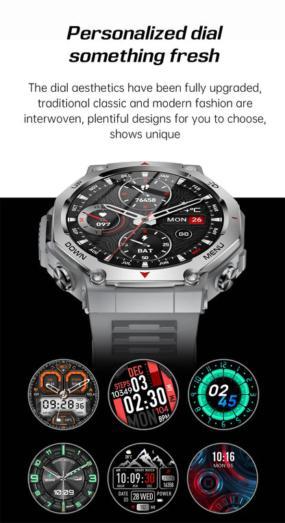Montre Connectée Sport ZYKEXUAN T-Rex3 — AMOLED 1,43", Étanche 10 ATM, Boussole, Altimètre, 100+ Sports, 13 Coloris | TechNova X