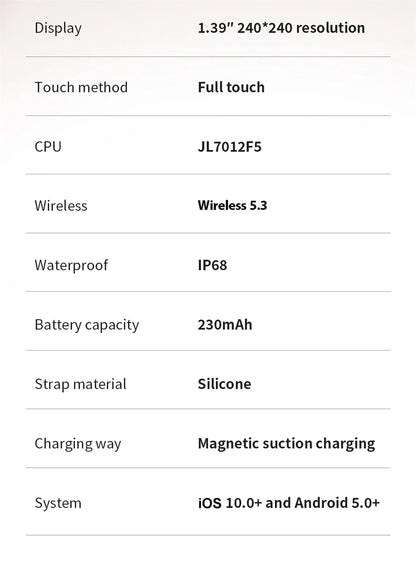 Smartwatch LIGE 2025 — Bluetooth 5.3, Écran 1,39", Santé 24h, IP68