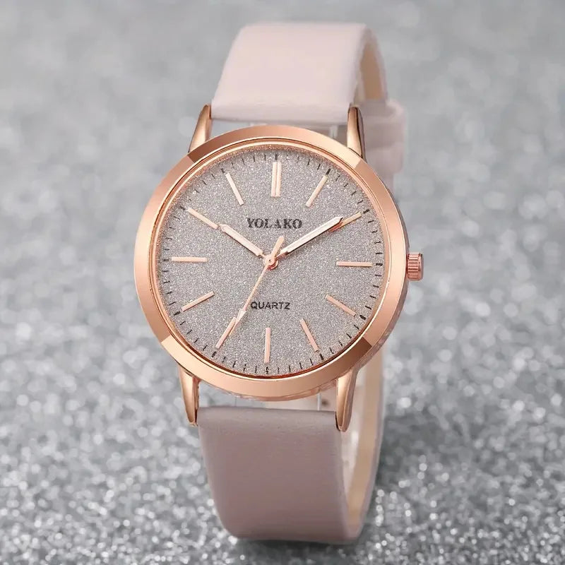 Montre Femme Quartz Minimaliste ZK0527 — Bracelet Cuir 18mm, Cadran Rond 40mm, 5 Coloris