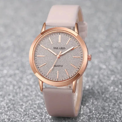 Montre Femme Quartz Minimaliste ZK0527 — Bracelet Cuir 18mm, Cadran Rond 40mm, 5 Coloris