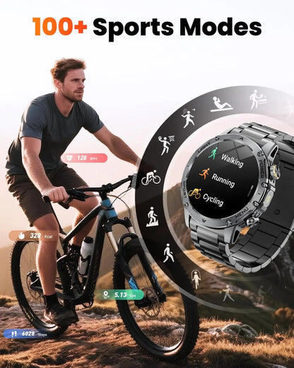 Montre Connectée Sport Militaire AK87 — AMOLED 1,7", GPS, NFC, Étanche IP68, Batterie 1000 mAh, 100 Jours | TechNova X