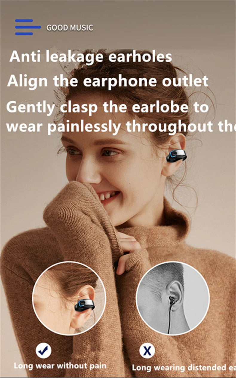 High-Quality TWS Bone Conduction Bluetooth Wireless Earphones with Mic for Sports and Noise Reduction