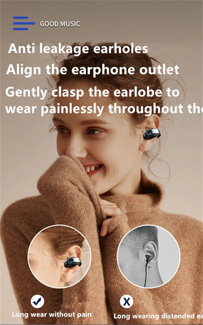 High-Quality TWS Bone Conduction Bluetooth Wireless Earphones with Mic for Sports and Noise Reduction