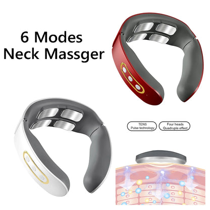 Masseur Cervical EMS CAMMUO 4D — Chaleur 42°C, 6 Modes & Traction Cervicale