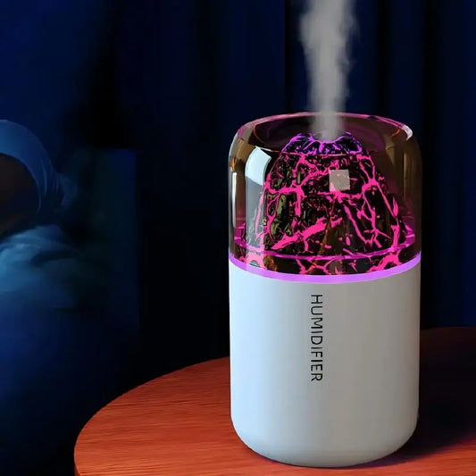 Diffuseur Aromathérapie USB Volcanique — Humidificateur & Veilleuse Colorée