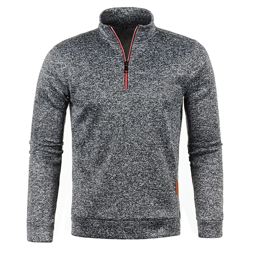 Pull Col Roulé Homme — Demi-Fermeture Éclair | Polyester Tricoté | Couleur Unie | Printemps Automne | 6 Coloris | M à 4XL