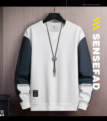 Sweat-shirt Homme Col Rond — Coupe Ample | Motif Patchwork | Style Décontracté | 4 Saisons | 3 Coloris | M–5XL